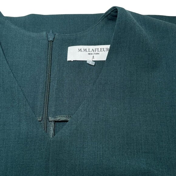 M.M. Lafleur Annie Sleeveless V-Neck Green Career Dress Size 6 - Picture 9 of 10